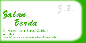 zalan berda business card